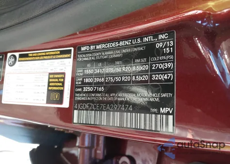 2014 Mercedes-Benz Gl 450 4Matic from USA, damaged, VIN 4JGDF7CE7EA297474